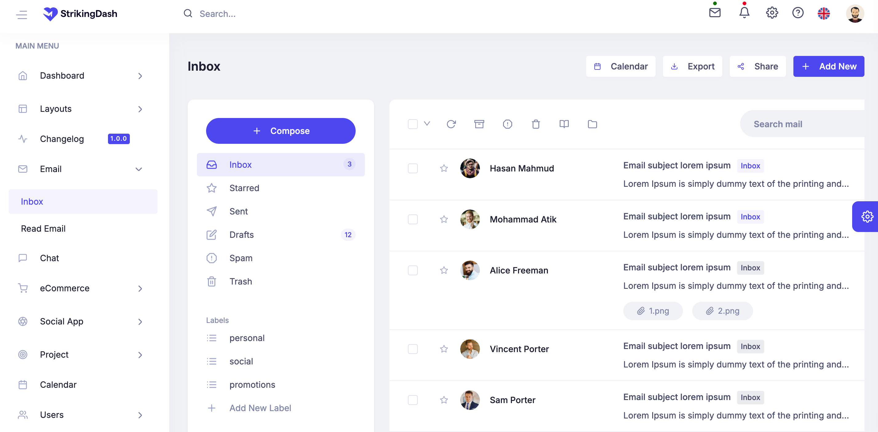 StrikingDash Dashboard Template