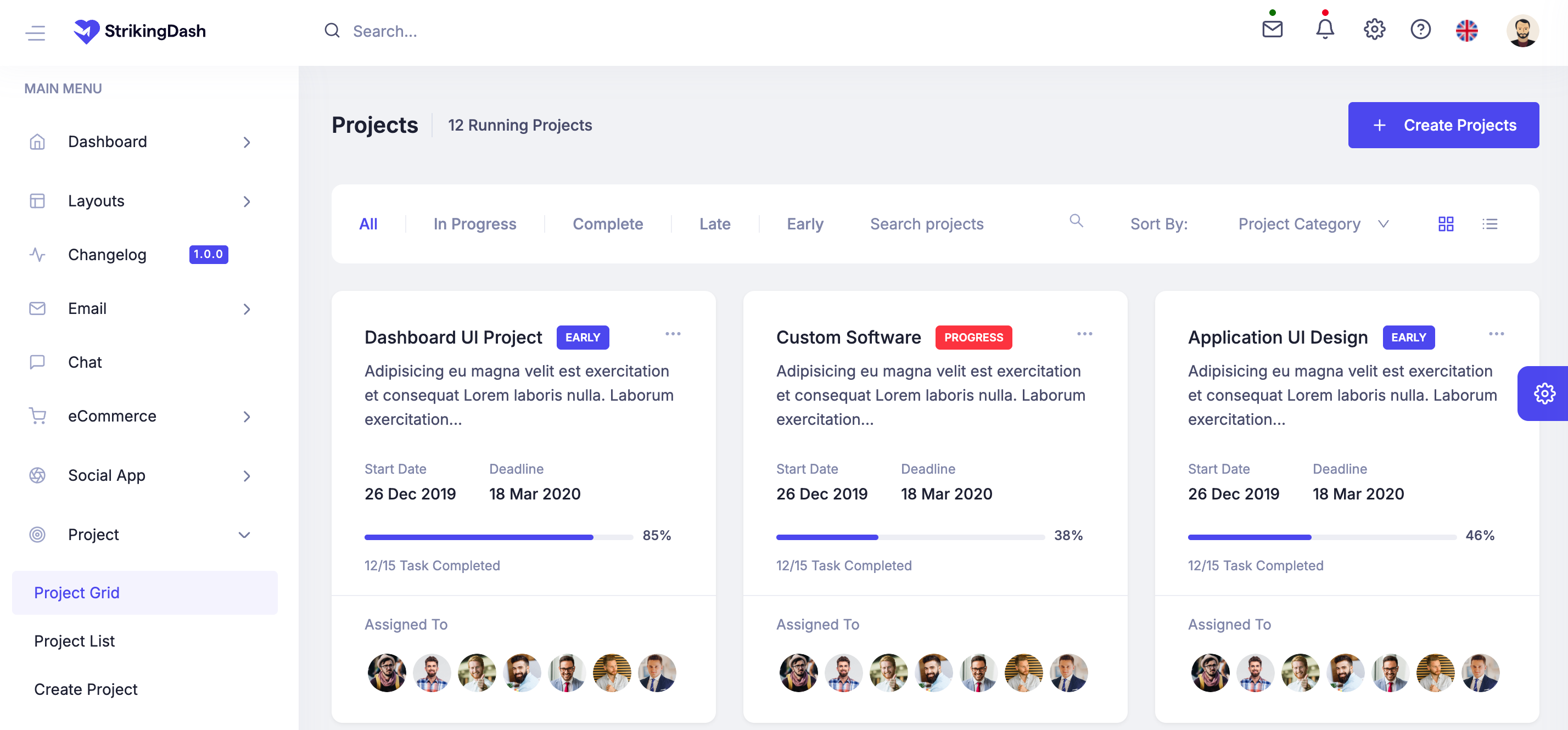 StrikingDash Dashboard Template