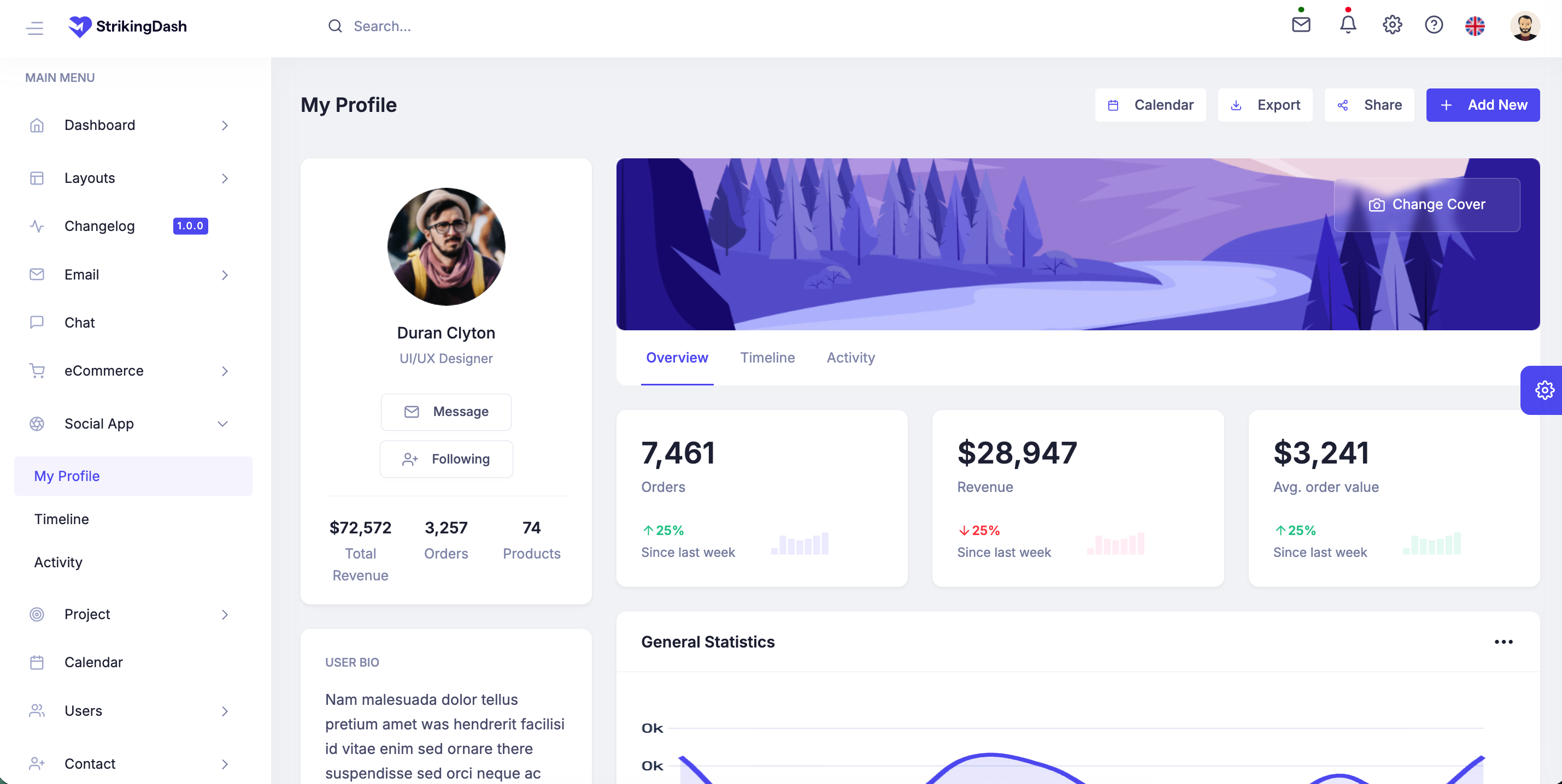 StrikingDash Dashboard Template